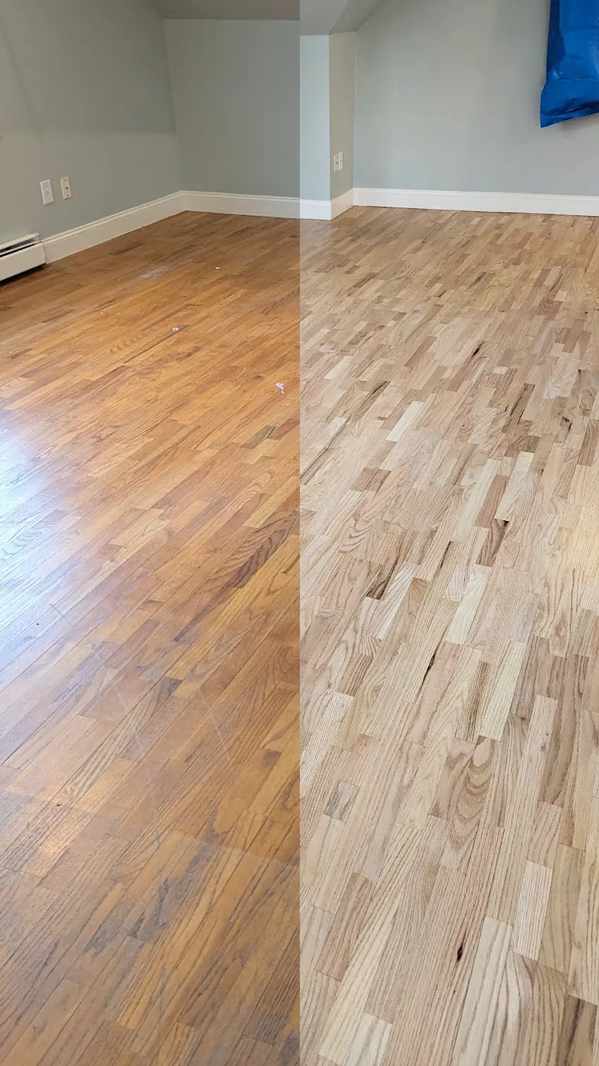 Sanding Before and After hardwood floors